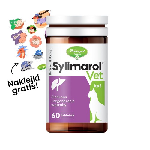 SylimarolVET Kot 60 tab. Mieszanka paszowa uzupełniająca. Masa netto 34,8 g