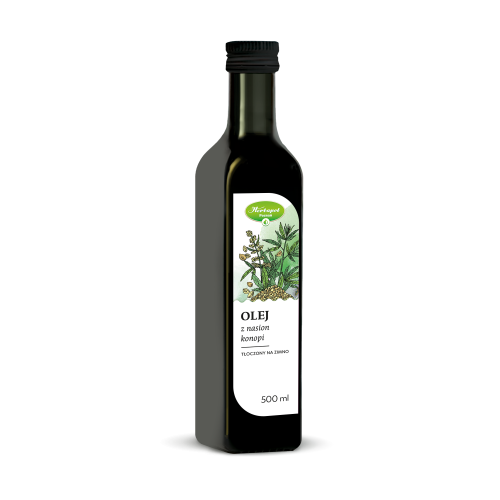 Olej z nasion konopi tłoczony na zimno 500 ml