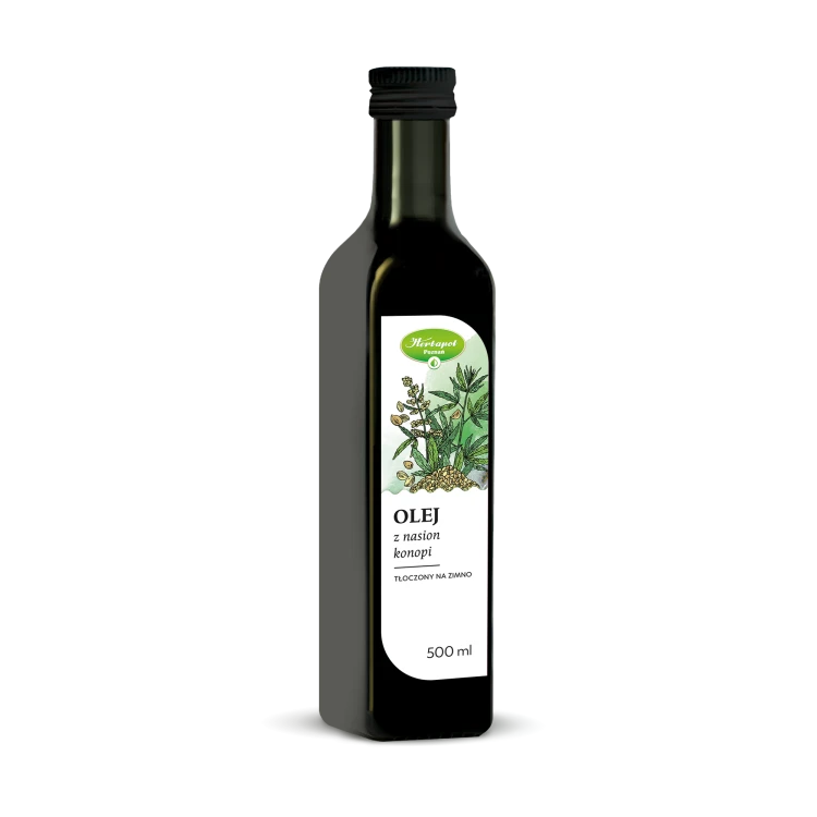 Olej z nasion konopi tłoczony na zimno 500 ml