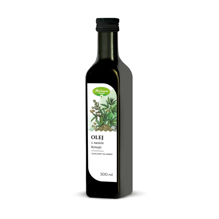 Olej z nasion konopi tłoczony na zimno 500 ml