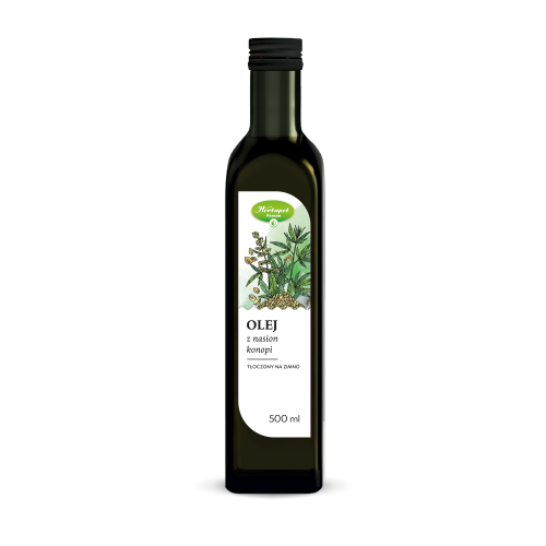 Olej z nasion konopi tłoczony na zimno 500 ml