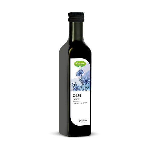 Olej lniany tłoczony na zimno 500 ml