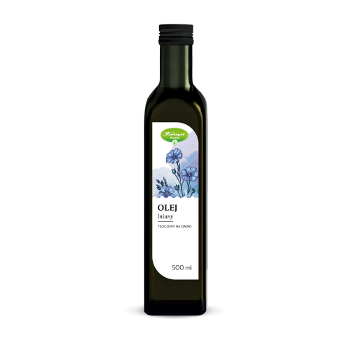 Olej lniany tłoczony na zimno 500 ml