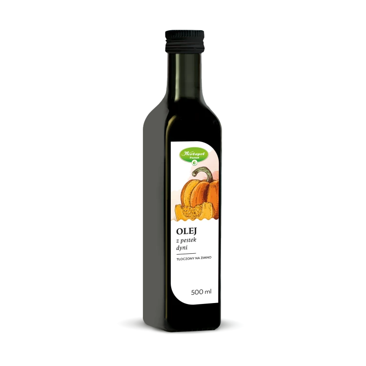 Olej z pestek dyni tłoczony na zimno 500 ml
