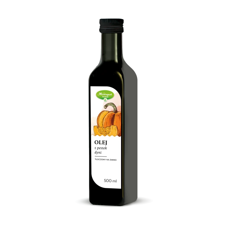 Olej z pestek dyni tłoczony na zimno 500 ml