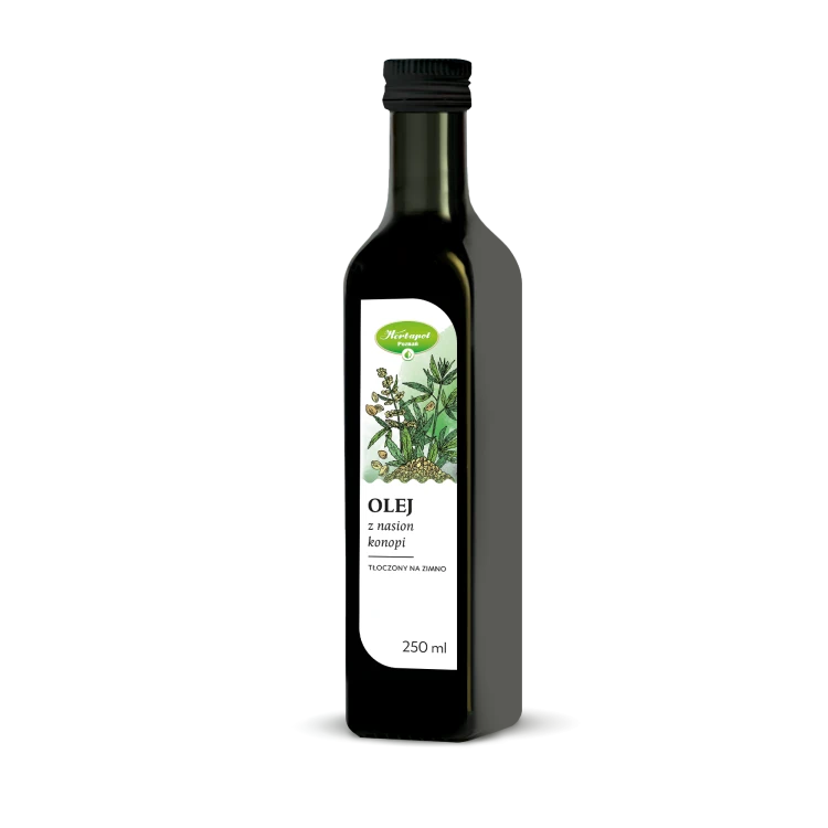 Olej z nasion konopi tłoczony na zimno 250 ml