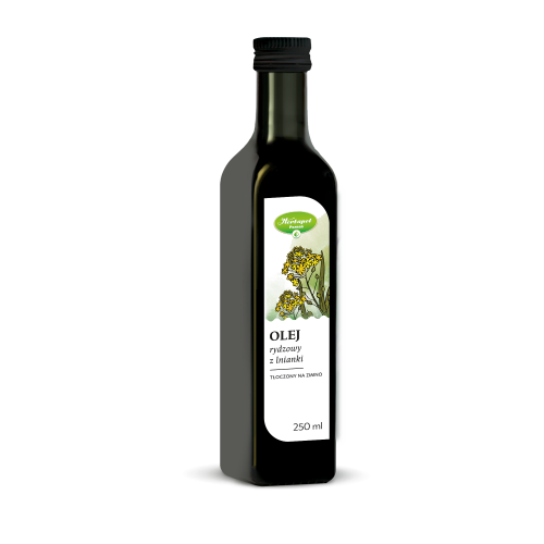 Olej rydzowy z lnianki tłoczony na zimno 250 ml
