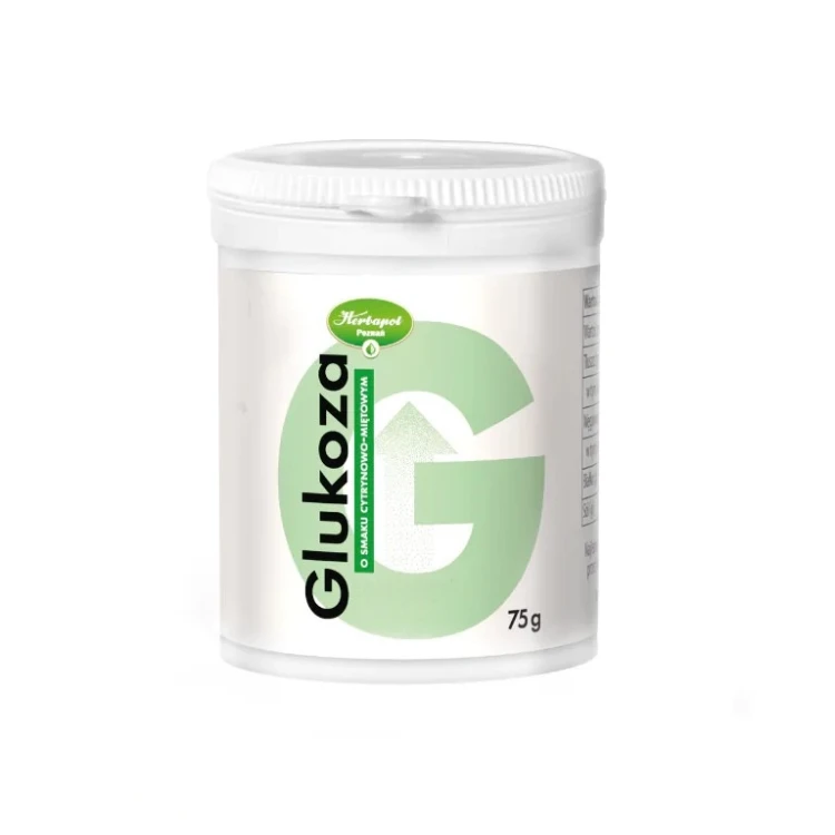 Glukoza o smaku cytrynowo-miętowym energia dla organizmu, 75g, proszek