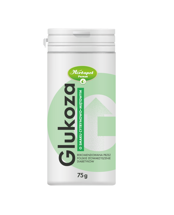 Glukoza o smaku cytrynowo-miętowym energia dla organizmu, 75g, proszek
