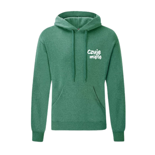 Bluza z kapturem, zielona, z napisem na piersi Czuję miętę!