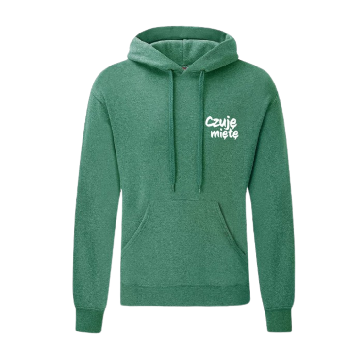 Bluza z kapturem, zielona, z napisem na piersi Czuję miętę!
