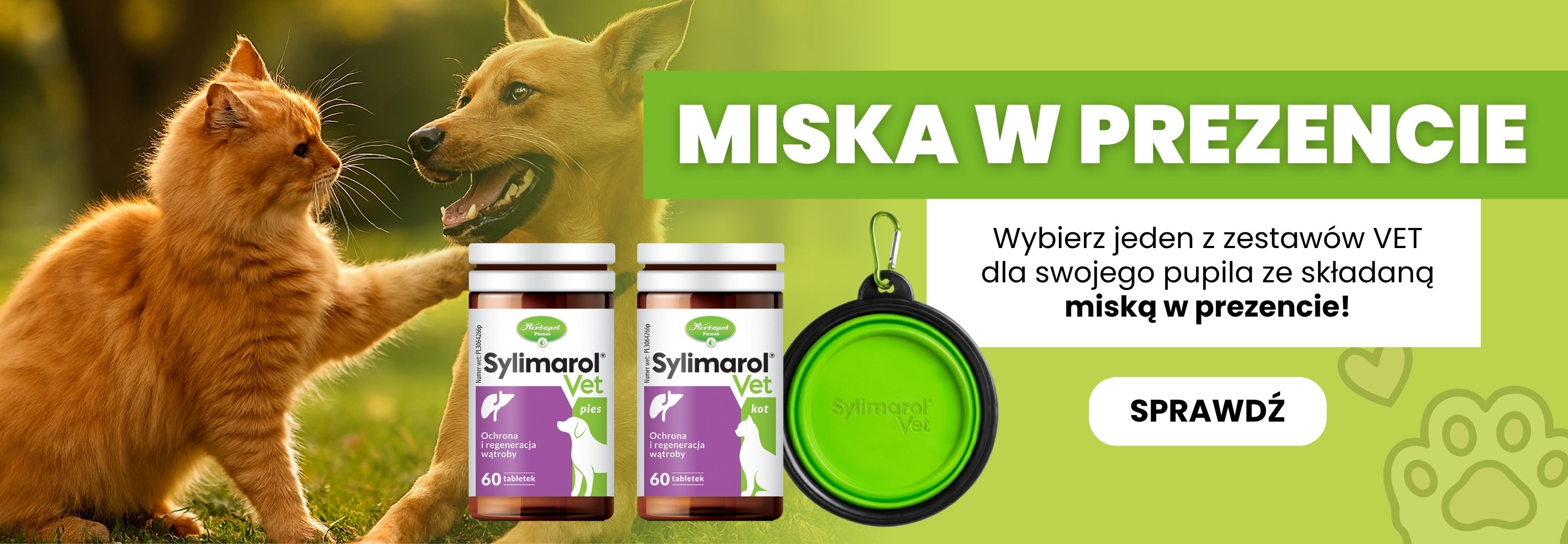 Zestawy sylimarol dla psa i kota z miską gratis