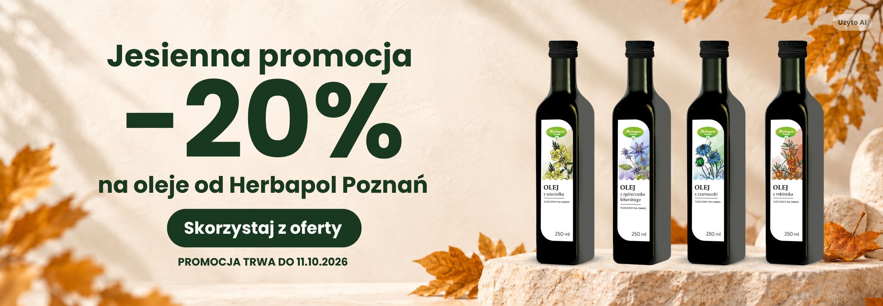 Jesienn promocja na oleje tłoczone na zimno od Herbapol Poznań -20% do 11.10.20206