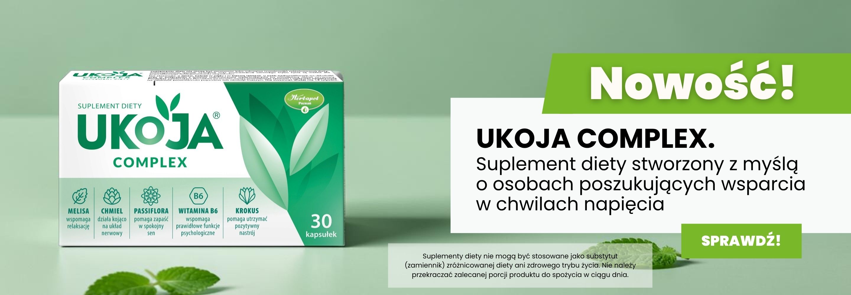 Nowość! Ukoja Complex to suplement diety stworzony z myślą o osobach poszukujących wsparcia w chwilach napięcia