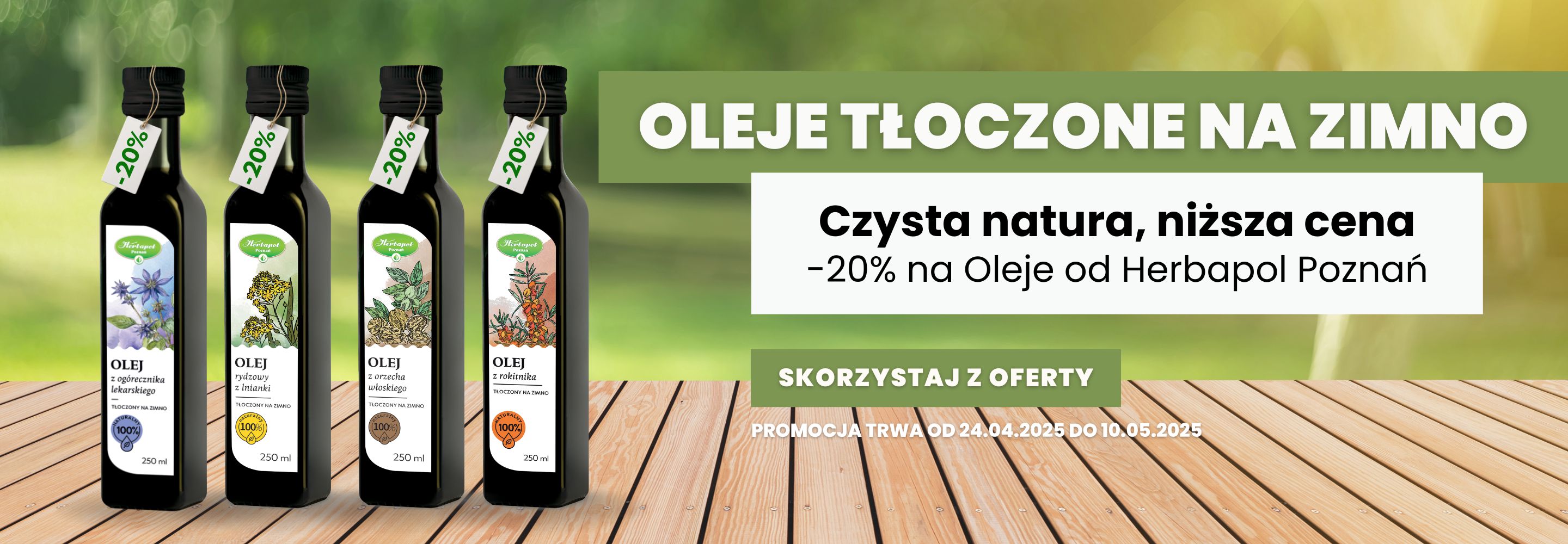 Oleje tłoczone na zimno od Herbapol Poznań -20% do 10.05.2026